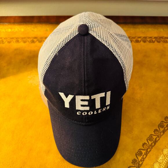 YETI Coolers Mesh Snapback Bad=seball Hat Cap Adjustable Blue White - Picture 4 of 10